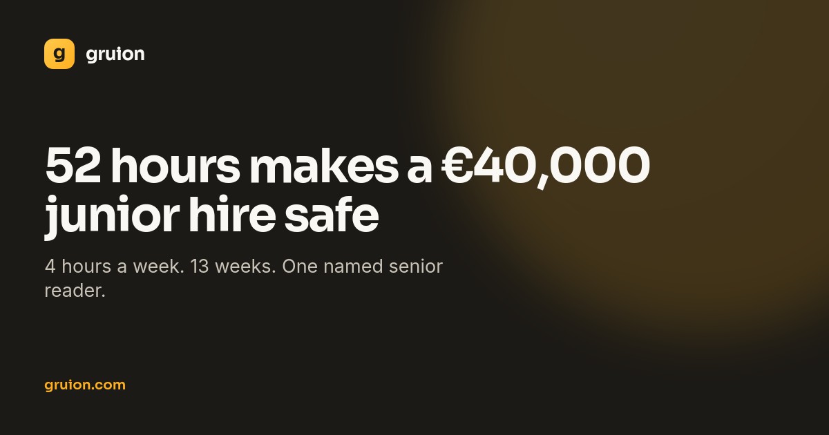 Junior hires don't fail. Junior hires with nobody senior attached do.